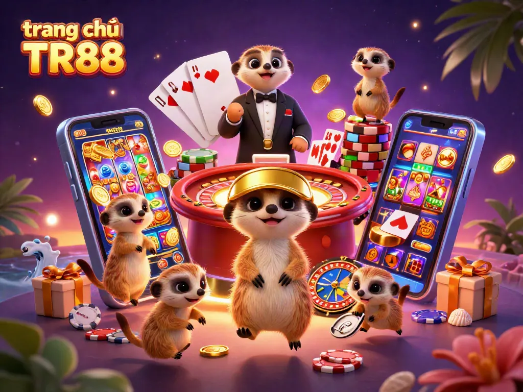 Experience excitement at trang chủ TR88 with meerkats running a colorful casino operation.