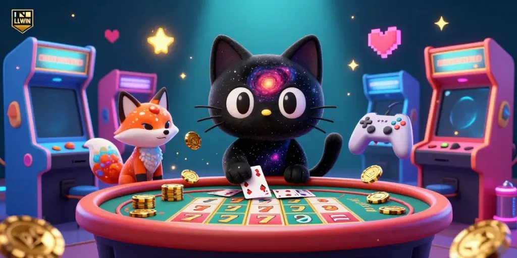 Experience thrilling gameplay at LLWIN's cosmic casino with vibrant gaming elements and cosmic companions.