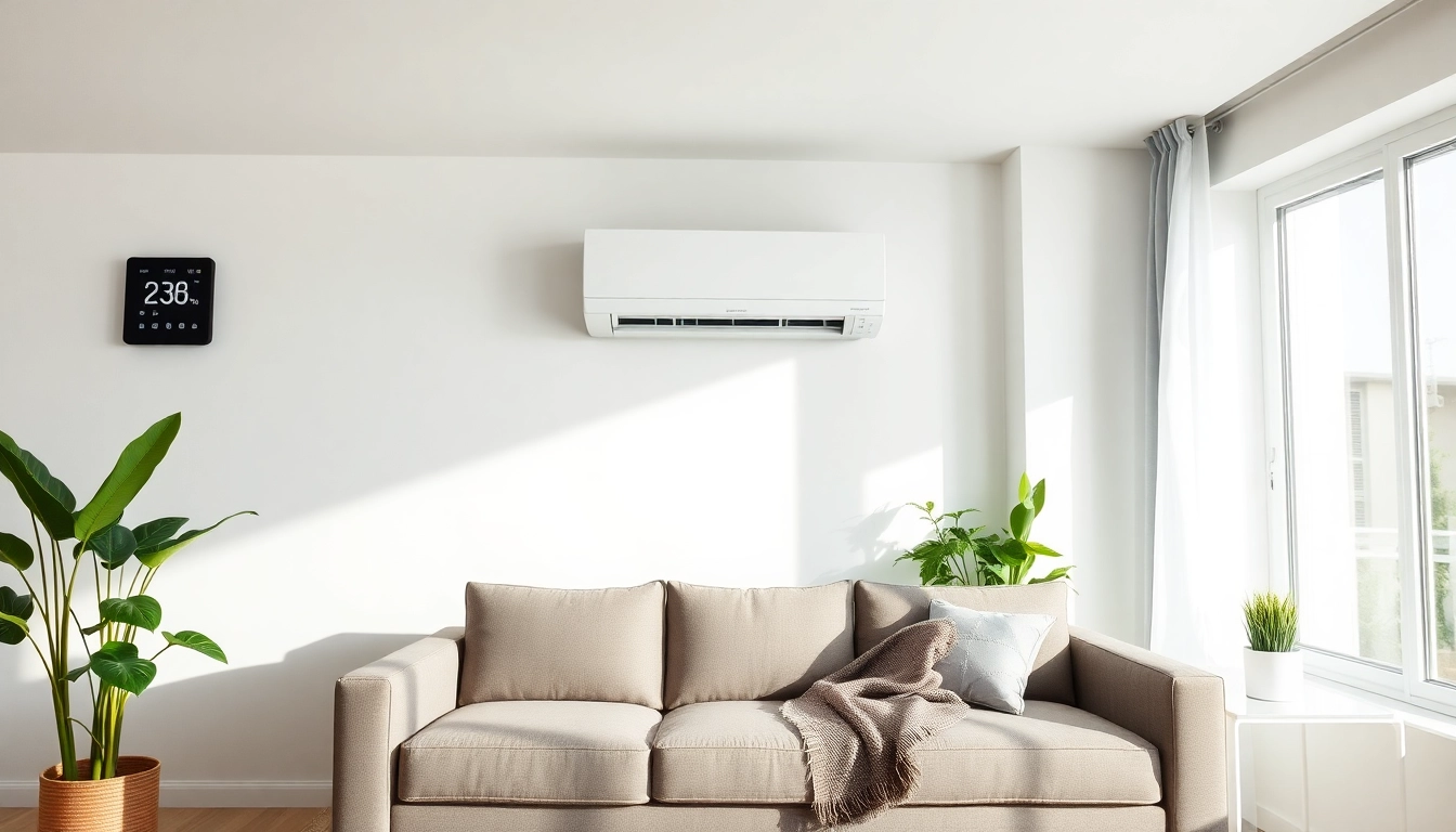 Enhance your comfort with Mitsubishi mini split AC in a stylish living room.