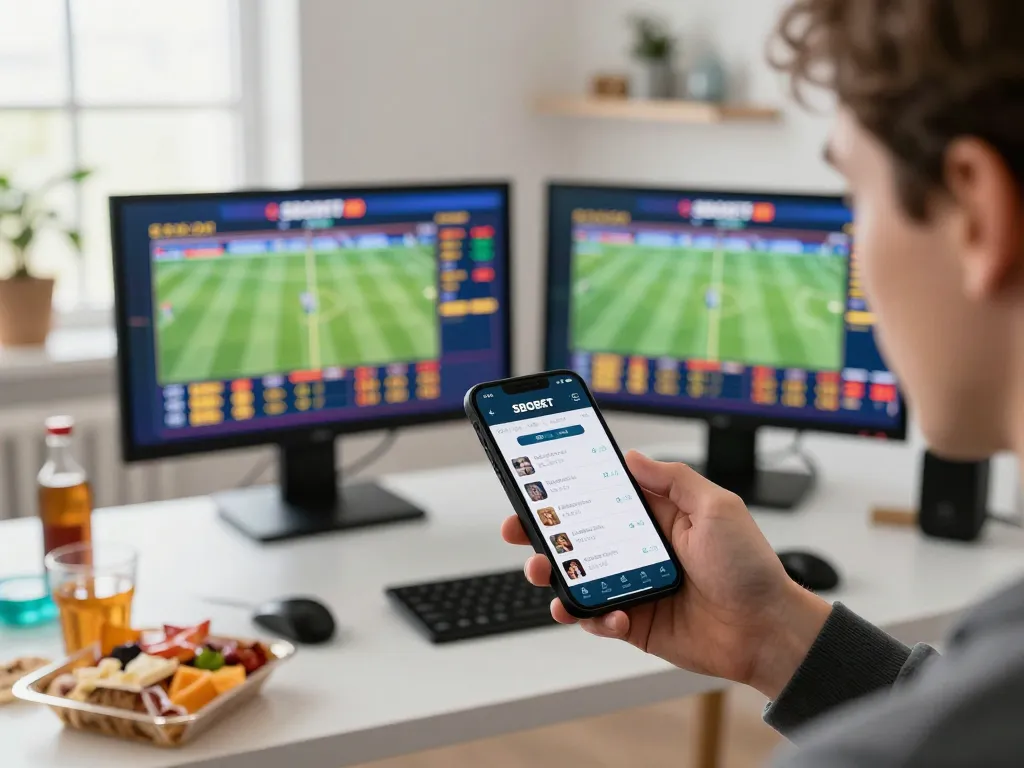 Aksi taruhan olahraga SBOBET di smartphone dengan odds langsung dan tampilan permainan yang hidup
