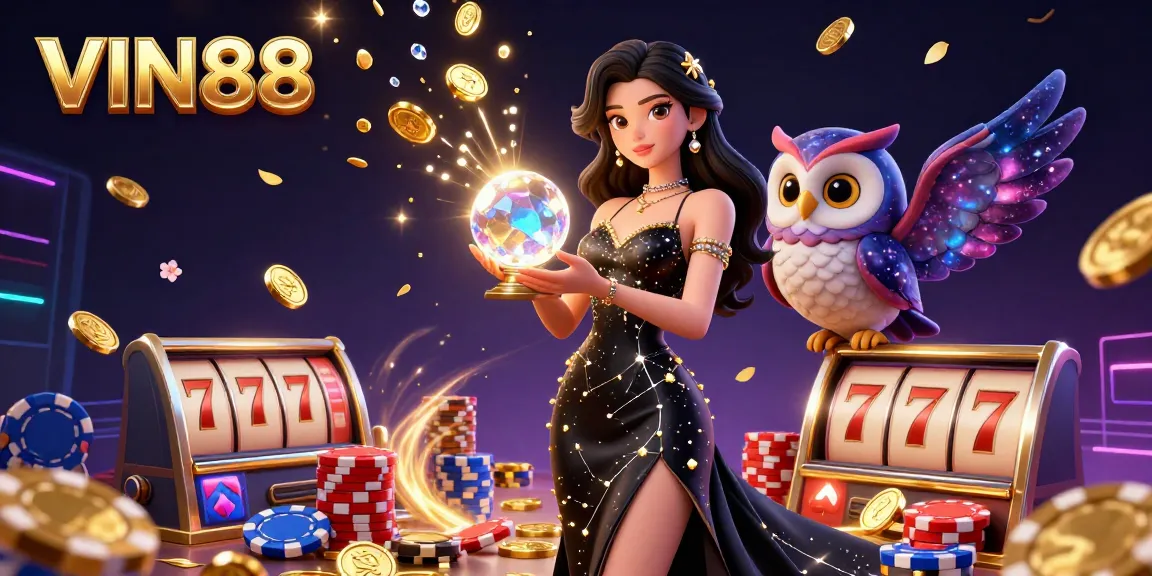 Experience thrilling gameplay with VIN88's vibrant casino scene showcasing dazzling elements and lucky symbols.