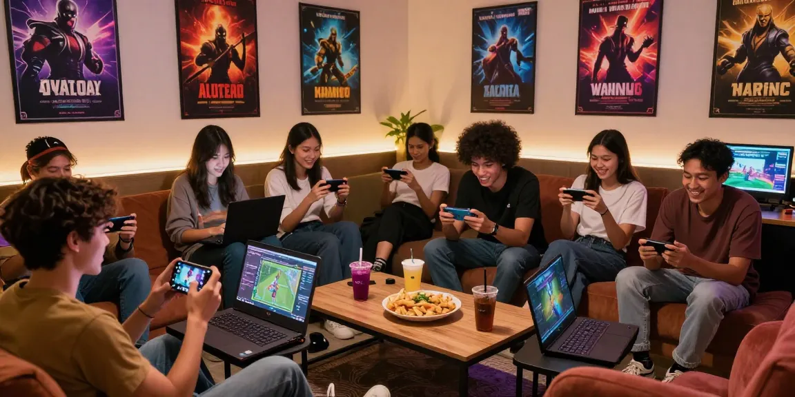 Interactive session playing an adult game in a lively gaming lounge.