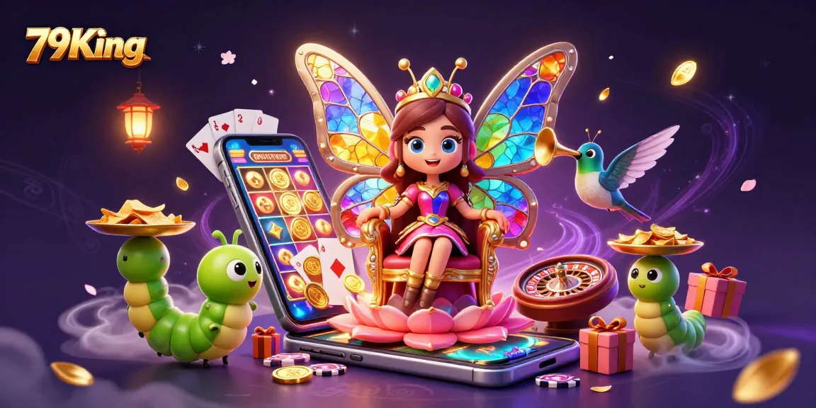 Experience the enchanting world of 79King with vibrant games featuring spinning reels and golden treasures.