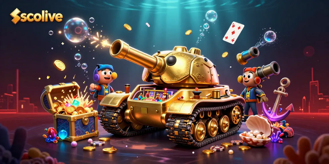 Socolive showcases a vibrant 3D casino scene featuring a golden beetle tank, dynamic gaming elements, and festive decorations.
