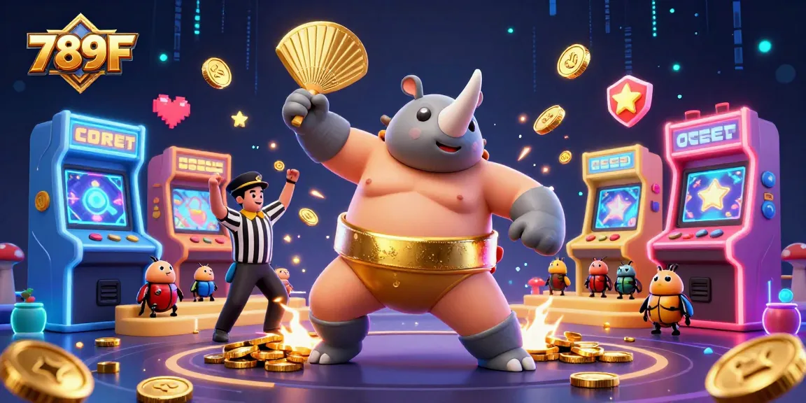 Experience thrilling gameplay with 789F as a cartoon beetle champion sends coins flying!