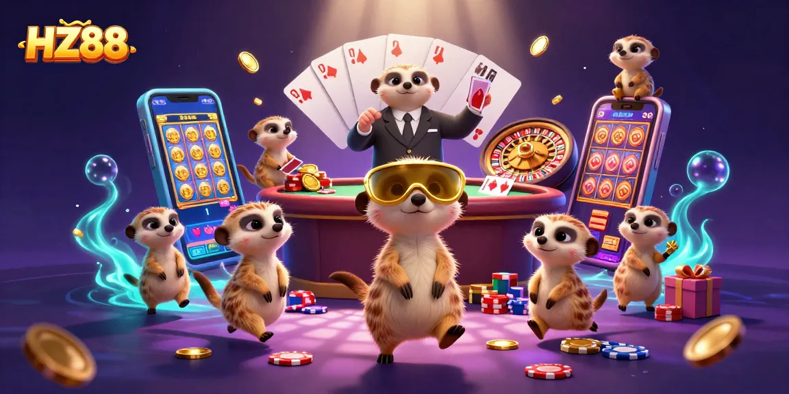 Experience thrilling gameplay at HZ88 casino with meerkats orchestrating exciting games and jackpots.