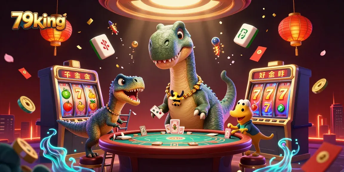 Engage with 79king's exciting casino atmosphere featuring vibrant 3D elements and characters.