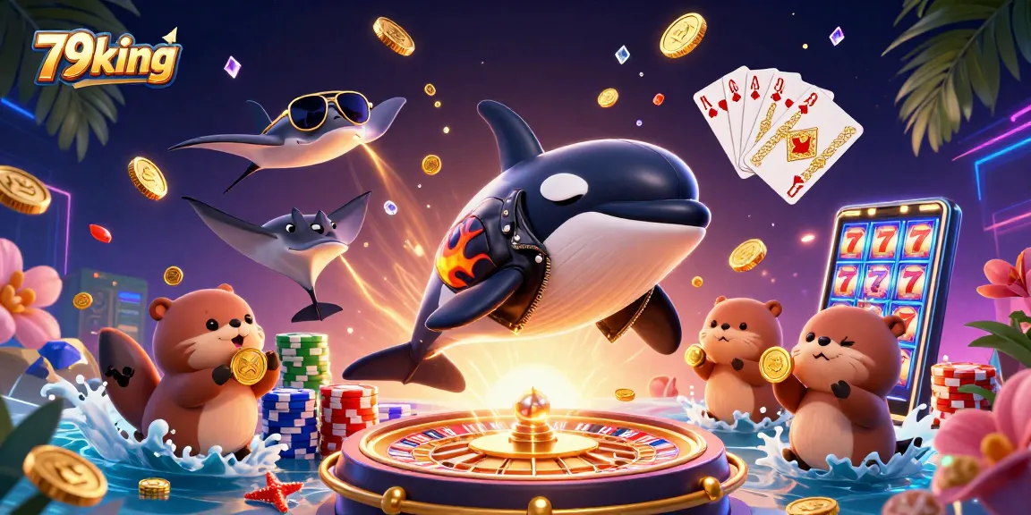 Spin and win with 79king as a vibrant aquatic scene showcases thrilling casino elements.
