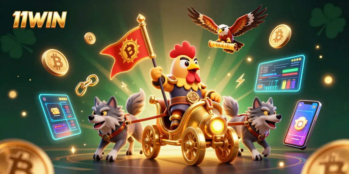 Engage in thrilling 11WIN casino adventures with a rooster warlord and crypto treasures