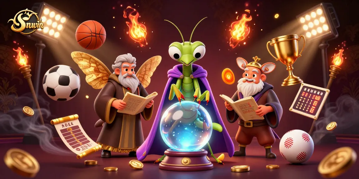 Sunwin showcases a vibrant 3D casino scene with a fortune teller and sports elements for enhanced excitement.
